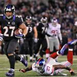 Ray Rice ha corso e ricevuto per 158 yards e un touchdown.