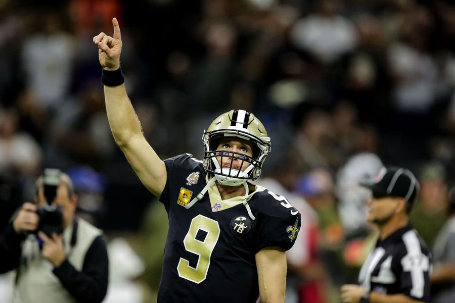 Drew Brees Saints vs Rams 2018