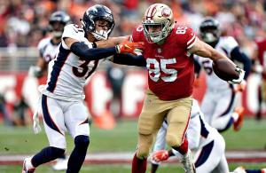 George Kittle San Francisco 49ers vs Broncos 2018