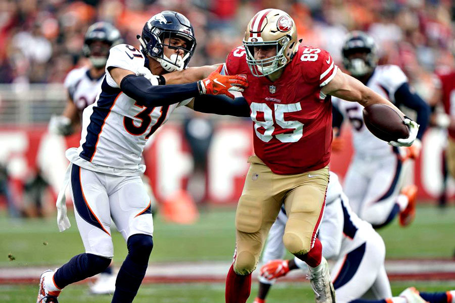 George Kittle San Francisco 49ers vs Broncos 2018
