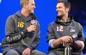 Jared Goff e Tom Brady Super Bowl LIII