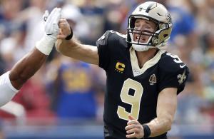 Brees infortunio vs Rams 2019