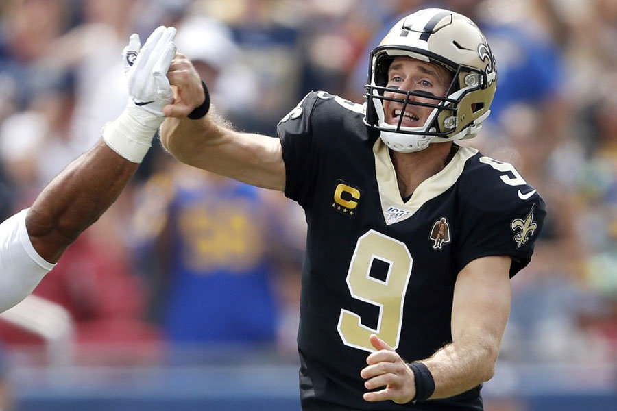 Brees infortunio vs Rams 2019