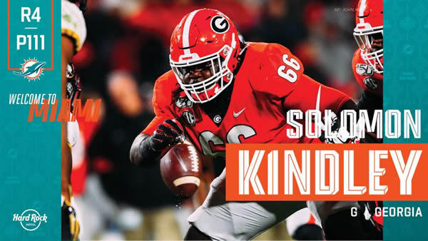 Solomon Kindley Miami Dolphins Draft 2020