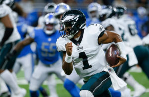 Jalen Hurts Philadelphia Eagles vs Detroit Lions NFL 2022 week 1 (AP Photo-Duane Burleson)