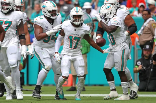 Miami Dolphins New York Giants Waddle Touchdown