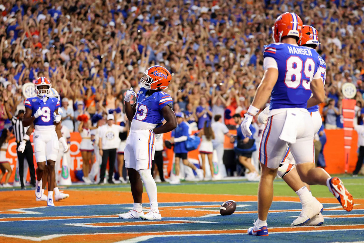 Jaden Baugh touchdown in Florida vs Ole-Miss-NCAA 2026 week 4 (credit: Kaley Mantz/WRUF)