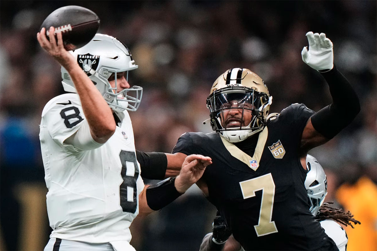 Kirk Cousins Raiders Saints NFL 2026 week 3