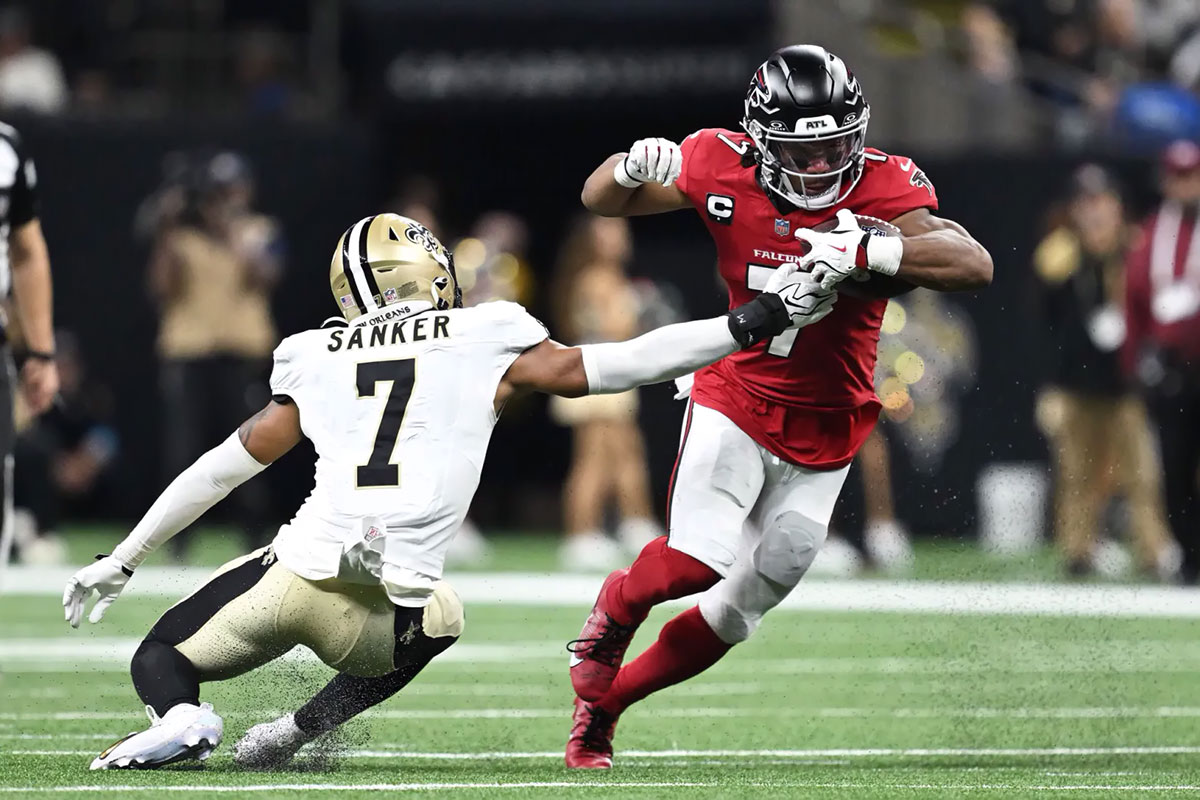 Bijan Robinson Falcons vs Saints NFL 2026 week 4