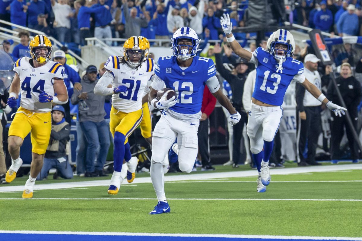 Kentucky Wildcats Brock Coffman punt return in touchdown vs LSU Tigers
